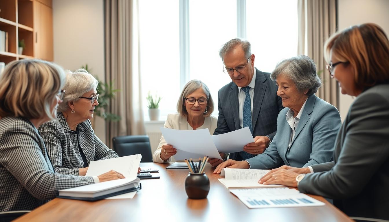 Family elder care planning discussion